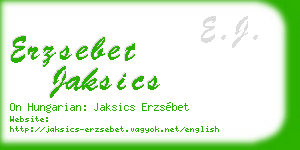 erzsebet jaksics business card